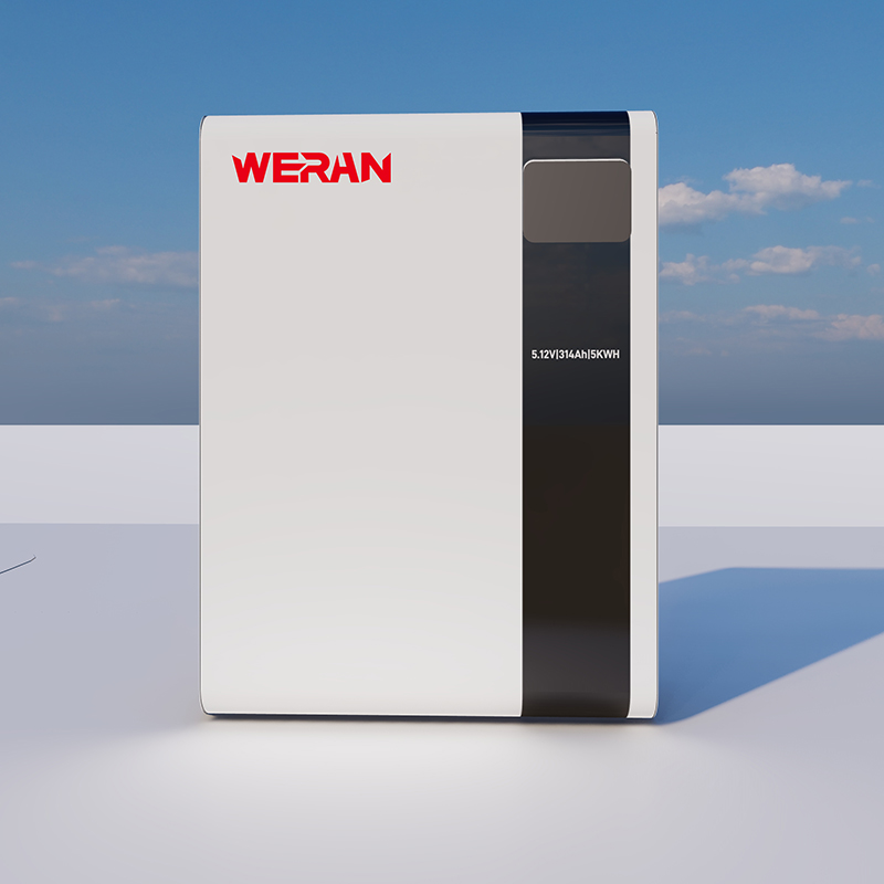 আবাসিক সৌর শক্তি সঞ্চয়ের জন্য WERAN 51.2V 100Ah 5.12kWh ওয়াল মাউন্ট করা LiFePO4 ব্যাটারি
